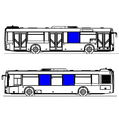 Стекло боковое на автобус МАЗ 206